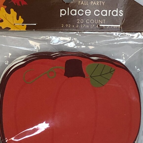 Lot of 4 Thanksgiving Pumpkin Place Cards Fall Party Orange 20ct ea 2.9"x2.2" - Picture 3 of 4